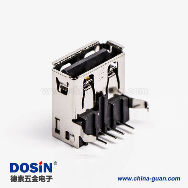 usb type a接口母头弯式插孔接PCB板 usb type a接口母头弯式插孔接PCB板