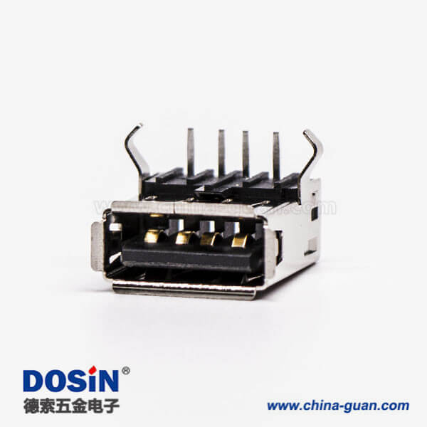 usb type a接口母头弯式插孔接PCB板 usb type a接口母头弯式插孔接PCB板