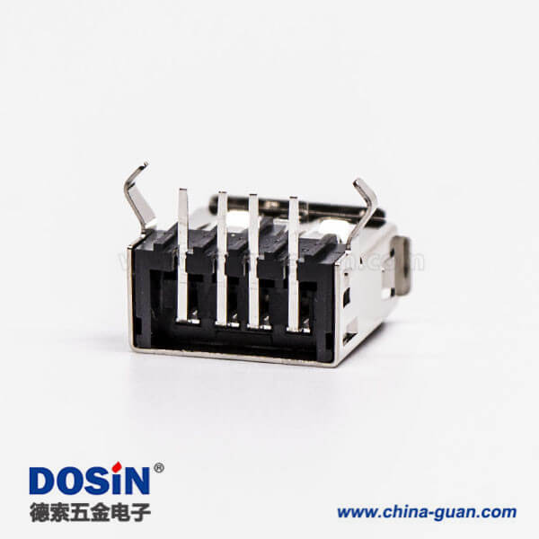 usb type a接口母头弯式插孔接PCB板 usb type a接口母头弯式插孔接PCB板