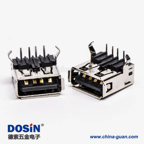 usb type a接口母头弯式插孔接PCB板 usb type a接口母头弯式插孔接PCB板