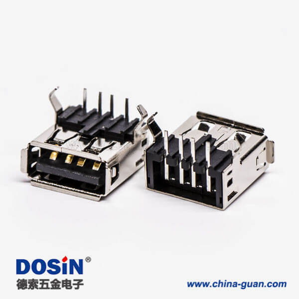 usb type a接口母头弯式插孔接PCB板 usb type a接口母头弯式插孔接PCB板