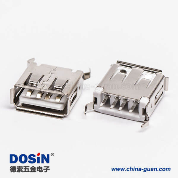 usb/a母座直插接PCB板白色胶芯弯脚 usb/a母座直插接PCB板白色胶芯弯脚