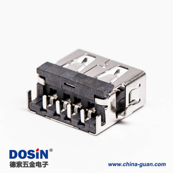 usb母座沉板type a黑色胶芯弯式 usb母座沉板type a黑色胶芯弯式