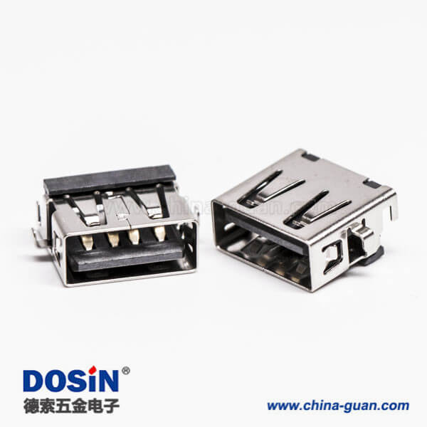 usb母座沉板type a黑色胶芯弯式 usb母座沉板type a黑色胶芯弯式