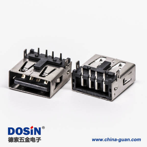 type-a usb母座弯式两脚插板带定位柱接板 type-a usb母座弯式两脚插板带定位柱接板