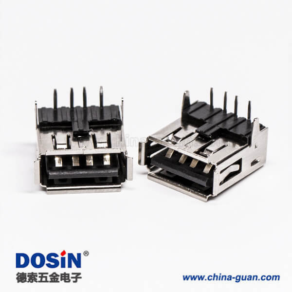 USB接口直角母头弯式DIP插板接PCB板 USB接口直角母头弯式DIP插板接PCB板