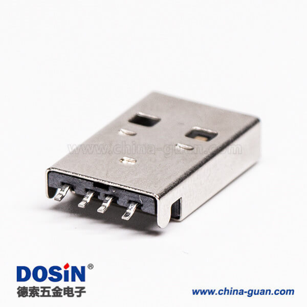 usb type a 公头90度SMT沉板接PCB板 usb type a 公头90度SMT沉板接PCB板