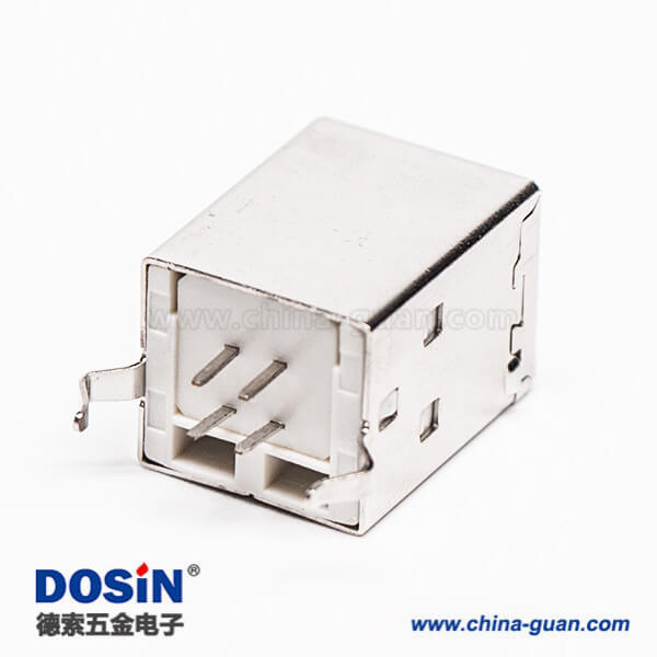 usb type b接口母头直式DIP插PCB板 usb type b接口母头直式DIP插PCB板