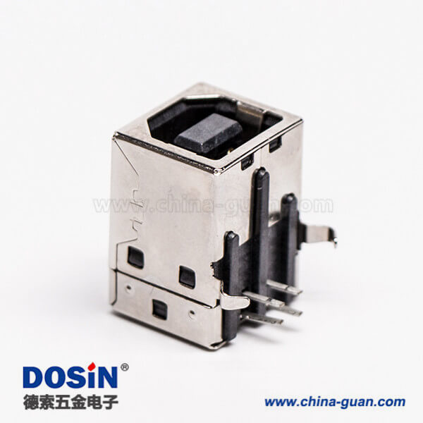 usb type b母座封装弯式DIP插PCB板 usb type b母座封装弯式DIP插PCB板