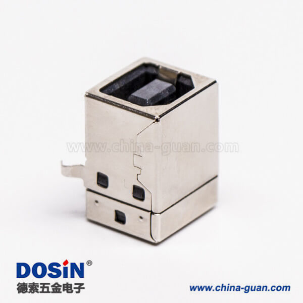 usb type b母座封装弯式DIP插PCB板 usb type b母座封装弯式DIP插PCB板