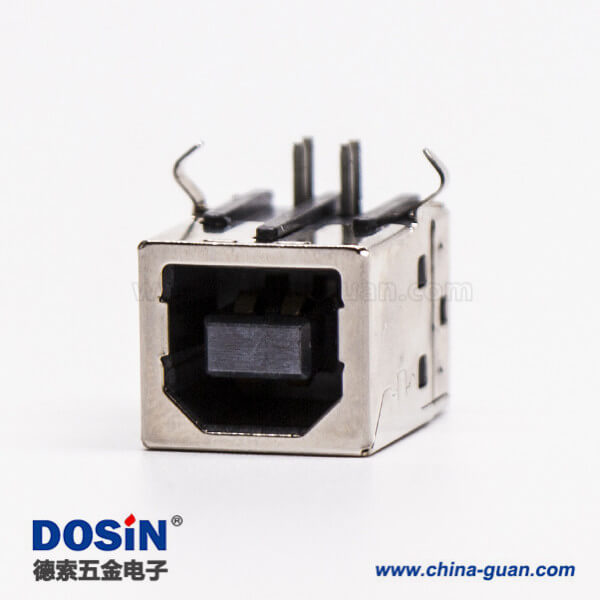 usb type b母座封装弯式DIP插PCB板 usb type b母座封装弯式DIP插PCB板