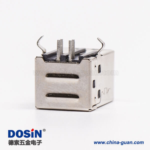 usb type b母座封装弯式DIP插PCB板