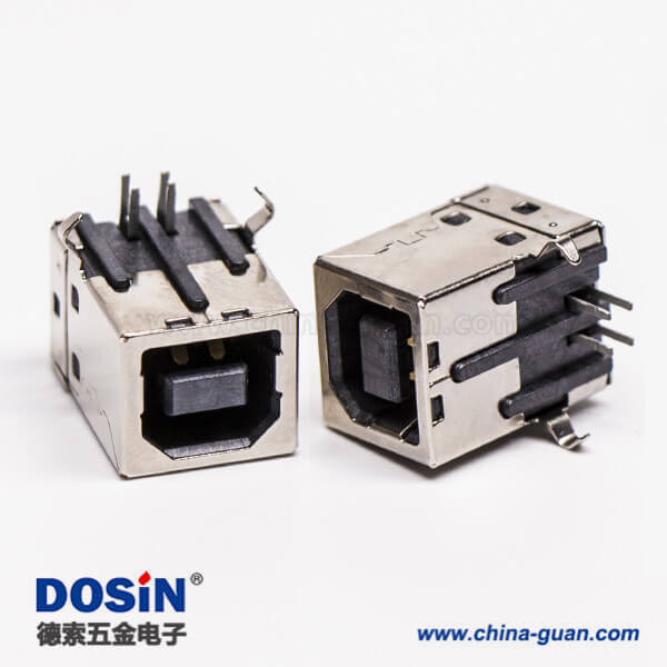 usb type b母座封装弯式DIP插PCB板 usb type b母座封装弯式DIP插PCB板