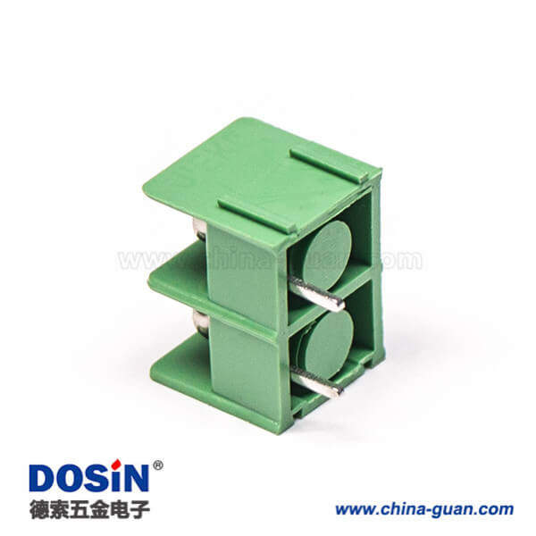 栅栏式端子2芯绿色连接器插PCB板 栅栏式端子2芯绿色连接器插PCB板