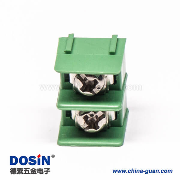 栅栏式端子2芯绿色连接器插PCB板