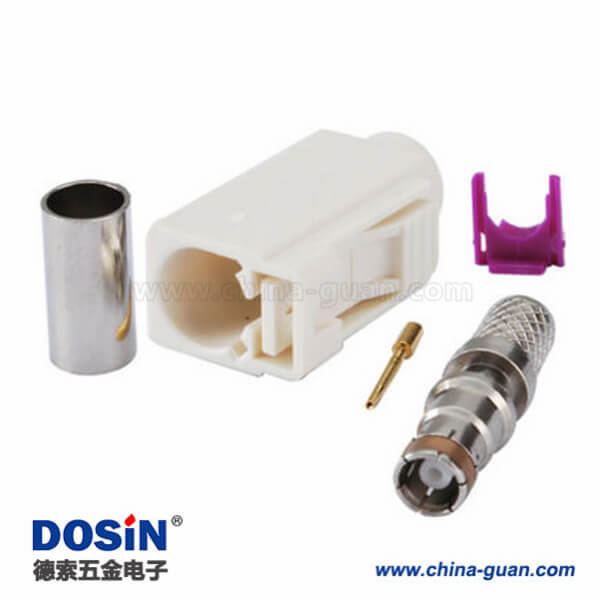 Fakra连接器母头B型压接焊接接线RG58 LMR-195 RG400 RG142连接器 Fakra连接器母头B型压接焊接接线RG58 LMR-195 RG400 RG142连接器