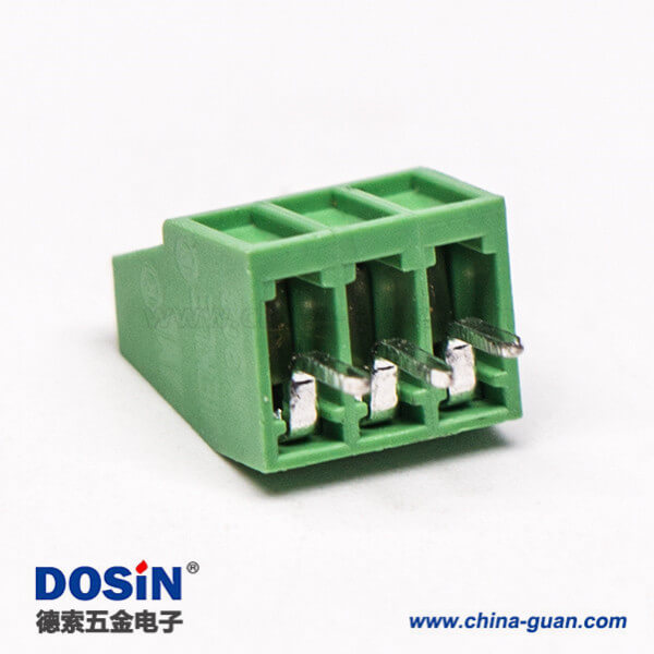 绿色端子螺钉式直式3芯穿孔式接PCB板 绿色端子螺钉式直式3芯穿孔式接PCB板