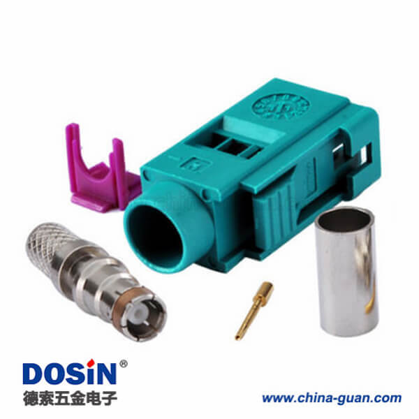 Fakra连接器母头Z型压接焊接接线 RG58 LMR-195 RG400 RG142 Fakra连接器母头Z型压接焊接接线 RG58 LMR-195 RG400 RG142