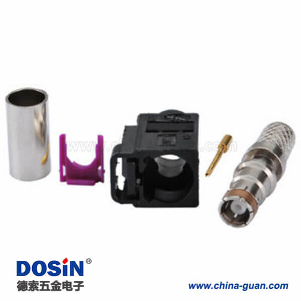 汽车Fakra母头A型压接焊接接线RG58 LMR-195 RG400 RG142连接器