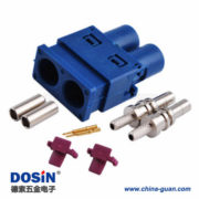 Fakra Z公接头双头蓝色焊接接线RG316 RG174汽车GPS天线用连接器 Fakra Z公接头双头蓝色焊接接线RG316 RG174汽车GPS天线用连接器