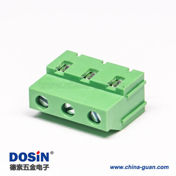 螺钉式多级接线端子3芯直式穿孔式接PCB板绿色 螺钉式多级接线端子3芯直式穿孔式接PCB板绿色