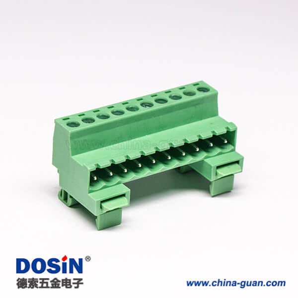 螺钉式接线端子排面板安装穿孔式10芯绿色端子座 螺钉式接线端子排面板安装穿孔式10芯绿色端子座