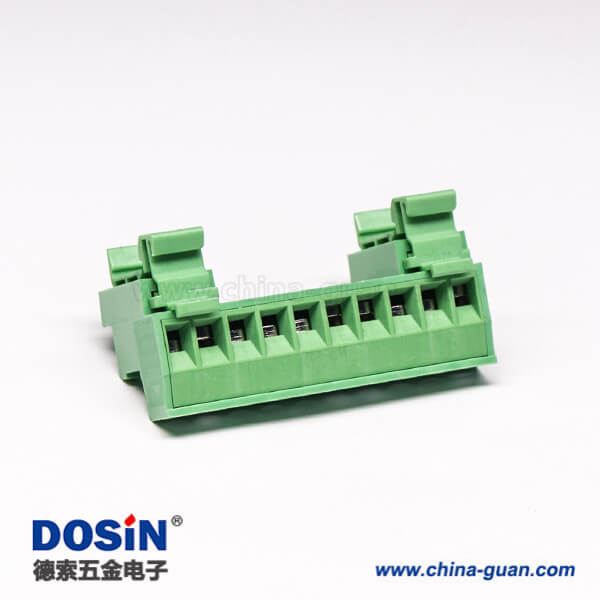 螺钉式接线端子排面板安装穿孔式10芯绿色端子座 螺钉式接线端子排面板安装穿孔式10芯绿色端子座