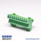 螺钉式接线端子排面板安装穿孔式10芯绿色端子座
