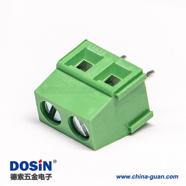 PCB端子绿色螺钉式2芯直式穿孔插PCB板 PCB端子绿色螺钉式2芯直式穿孔插PCB板