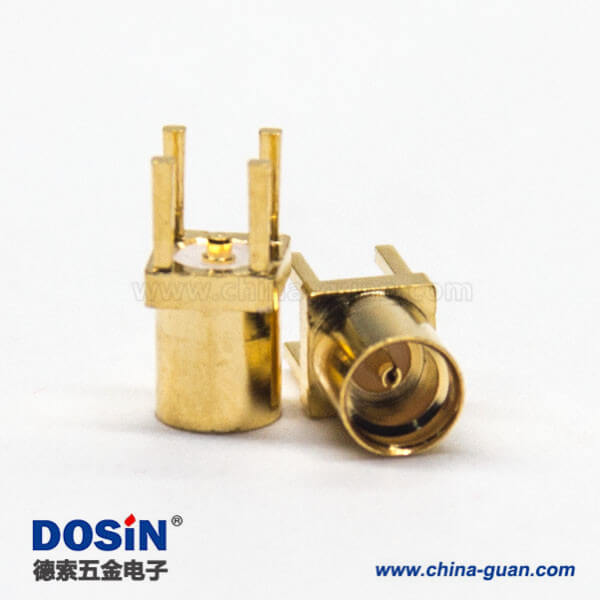 mmcx镀金直式母座插板式接PCB板