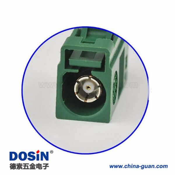 Fakra汽车连接器E型汽车电视母头绿色焊接接线RG316 RG174 Fakra汽车连接器E型汽车电视母头绿色焊接接线RG316 RG174