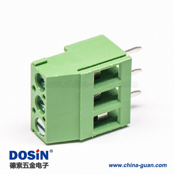 螺钉式端子3芯绿色直式穿孔式插PCB板端子接接线 螺钉式端子3芯绿色直式穿孔式插PCB板端子接接线