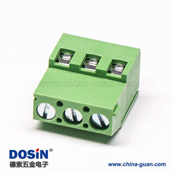 螺钉式端子3芯绿色直式穿孔式插PCB板端子接接线 螺钉式端子3芯绿色直式穿孔式插PCB板端子接接线