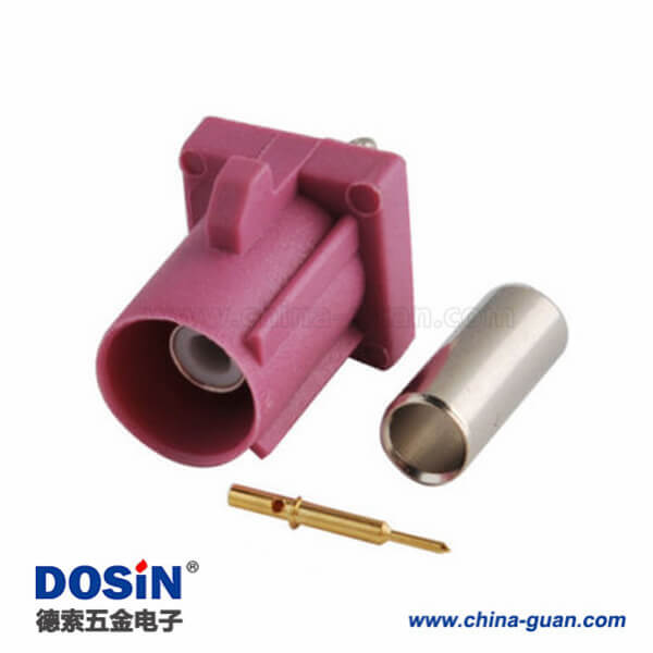 汽车Fakra射频连接器H型汽车音响卫星广播公头粉色压接焊接接线RG316 RG174 汽车Fakra射频连接器H型汽车音响卫星广播公头粉色压接焊接接线RG316 RG174