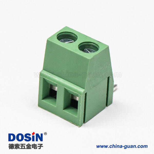 2芯接线端子绿色弯式插PCB板螺钉式端子接线 2芯接线端子绿色弯式插PCB板螺钉式端子接线