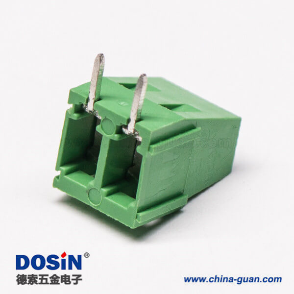 2芯接线端子绿色弯式插PCB板螺钉式端子接线 2芯接线端子绿色弯式插PCB板螺钉式端子接线