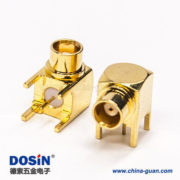 mcx同轴连接器90度弯式母头插板式接PCB板镀金 mcx同轴连接器90度弯式母头插板式接PCB板镀金