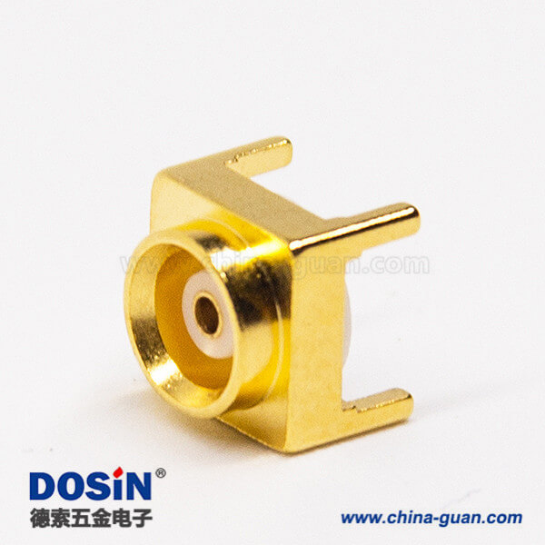 mcx系列射频同轴连接器母头直式镀金穿孔式接PCB板 mcx系列射频同轴连接器母头直式镀金穿孔式接PCB板