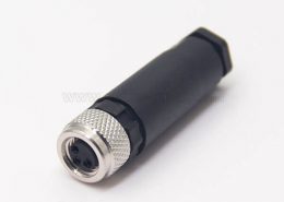 m8内螺纹接头母头3pin直式插头接线全塑胶外壳