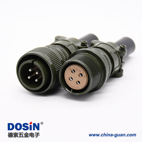 MS3106A18-10P 4芯直式插头MS3101A18-10S中继插座一对螺纹连接工防圆形连接器