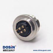 圆形插座连接器M9母头直式插孔接pcb板4芯连接器 圆形插座连接器M9母头直式插孔接pcb板4芯连接器