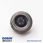 6芯防水连接器M9母头直式前锁穿墙面板安装 6芯防水连接器M9母头直式前锁穿墙面板安装