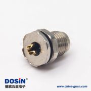 圆形防水m5连接器3pin母头插座防水焊线式前锁板面板安装 圆形防水m5连接器3pin母头插座防水焊线式前锁板面板安装