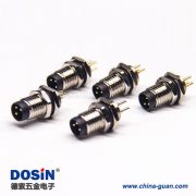 m8 3芯直式母头防水板端插座前锁板焊线 m8 3芯直式母头防水板端插座前锁板焊线