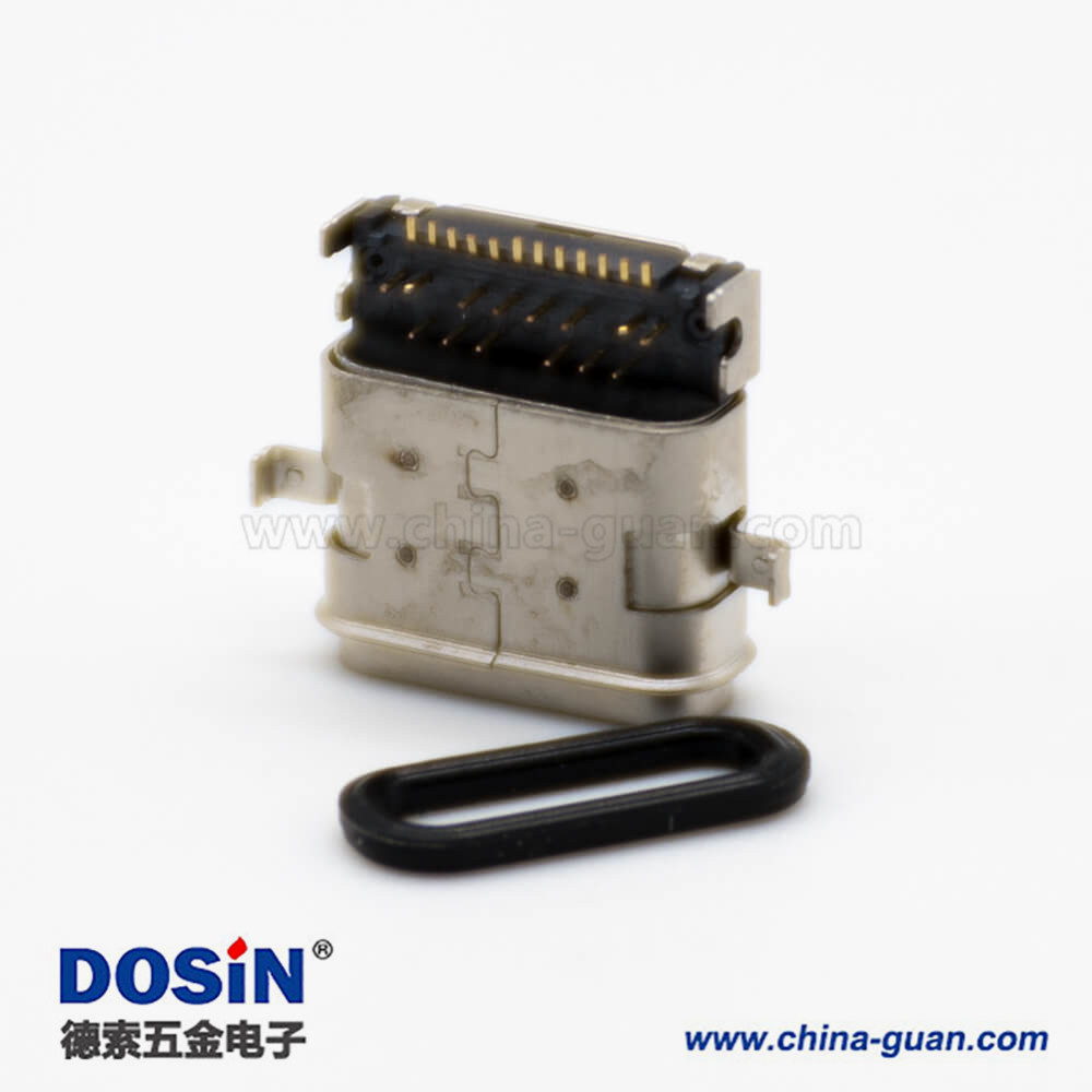 typeC口3.1沉板式插孔式贴板式24芯直式防水连接器