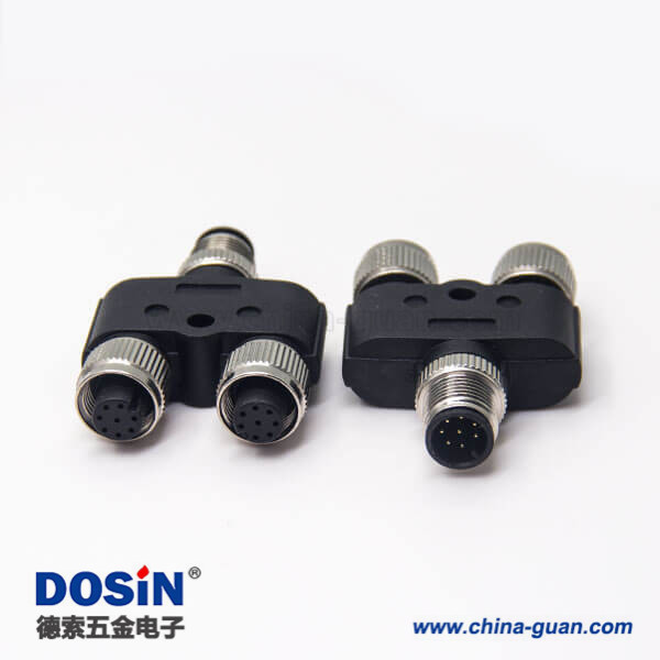 m12螺纹转接头8pinY型一公转两母