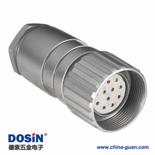 M23母插头12芯螺纹防水信号灯莫士圆形连接器 M23母插头12芯螺纹防水信号灯莫士圆形连接器