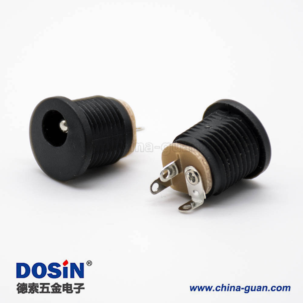 圆形DC插座面板安装穿墙插孔公头直式不带屏蔽电源连接器 圆形DC插座面板安装穿墙插孔公头直式不带屏蔽电源连接器