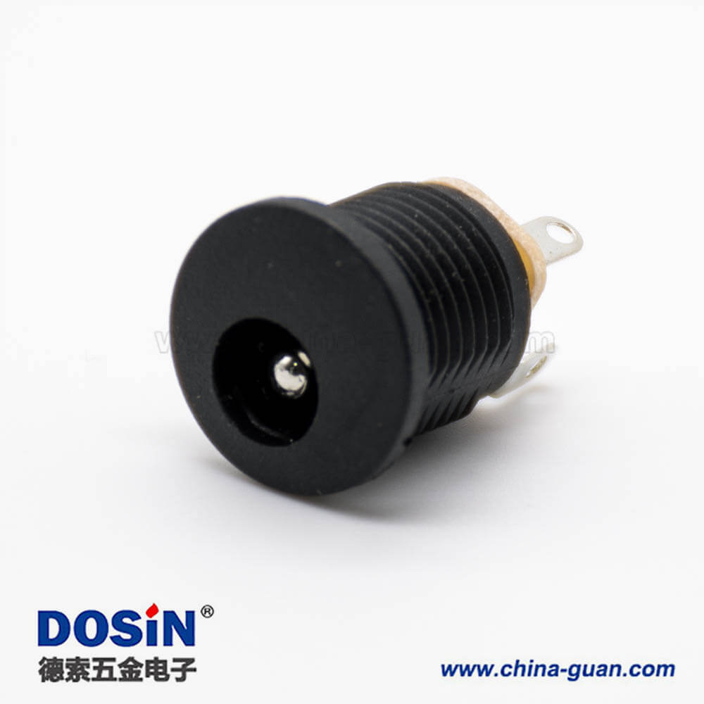 圆形DC插座面板安装穿墙插孔公头直式不带屏蔽电源连接器 圆形DC插座面板安装穿墙插孔公头直式不带屏蔽电源连接器