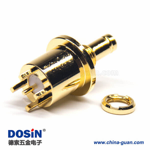 din型射频连接器母头直式180度穿墙式插PCB板安装镀金 din型射频连接器母头直式180度穿墙式插PCB板安装镀金
